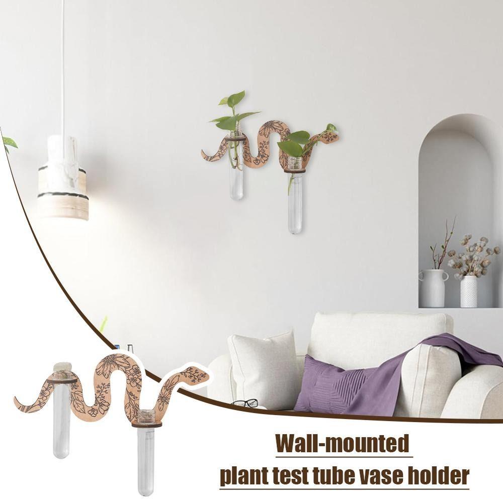 Uniqe Snake Wall Planters With Pipes Wall Hanging Holder Simple Wooden Plant Pot  Balcony