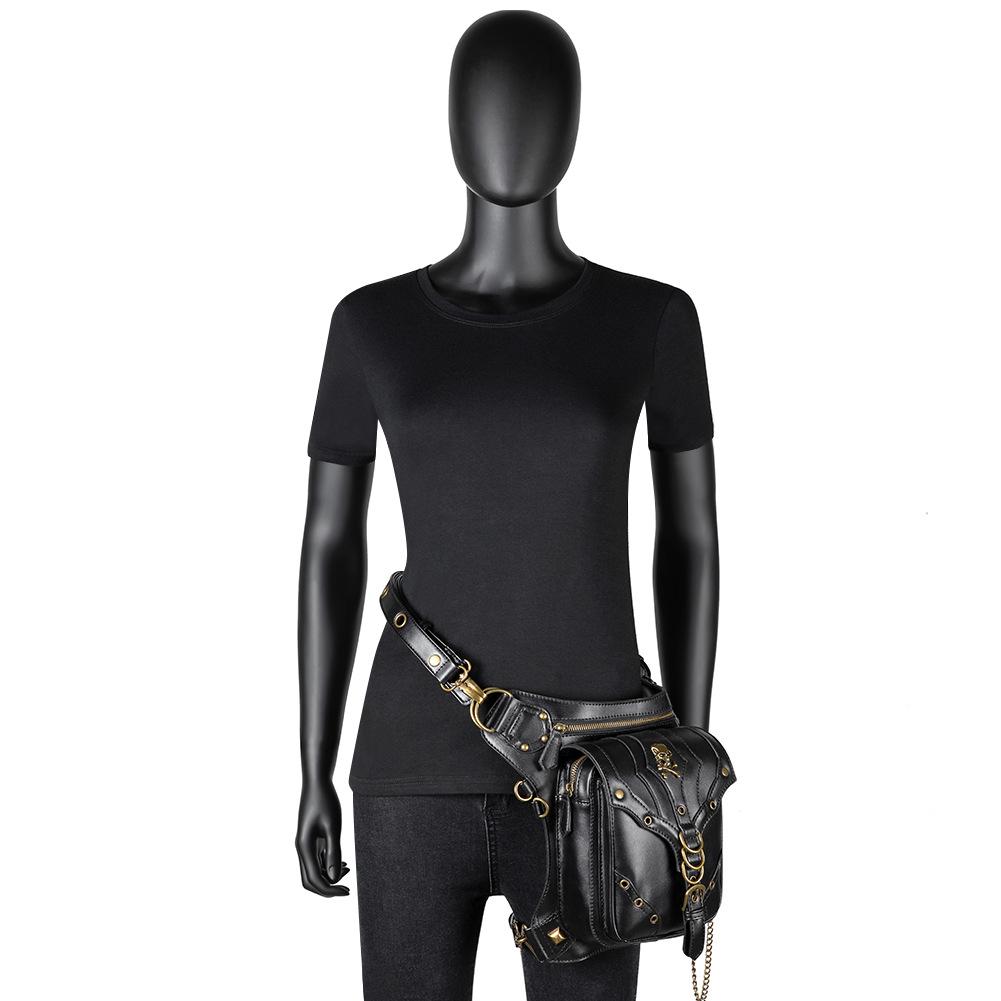 2024 Trendy Women's Black PU Chain Crossbody Shoulder Bag - Small Outdoor Waist Bag