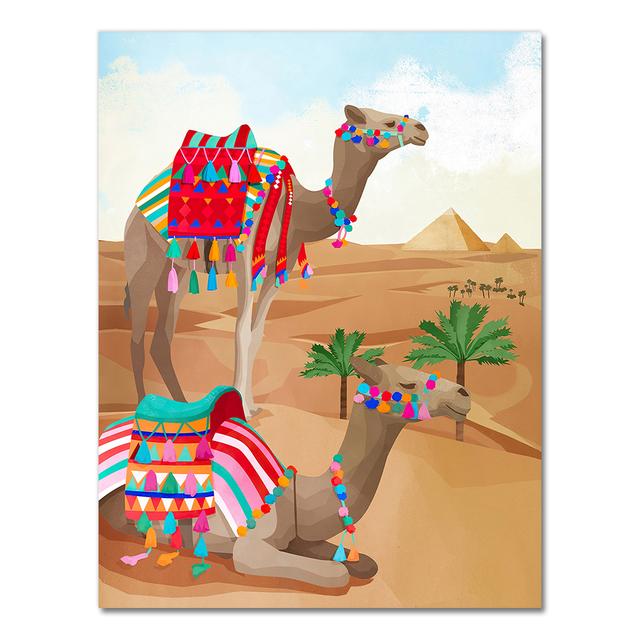 

Гепард, верблюд, леопард, папуга, джунглі, скандинавські плакати та принти, картини на полотні, настінні картини для домашнього декору вітальні без рамки 21*30cm