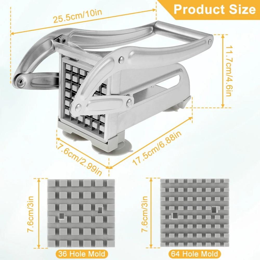 Hot Selling ItemsStainless Steel Manual Cutter 4 in 1 French Fries Slicer Potato Chips Maker Meat Chopper Dicer Cutting зеленый цвет-серебро