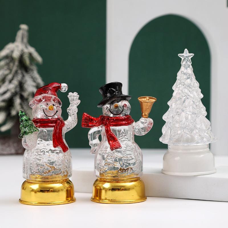 Luminous Santa Claus Snowman Party Supplies Desktop Ornaments Small Night Lamp Cross-border Christmas Decorations, Candle Lights