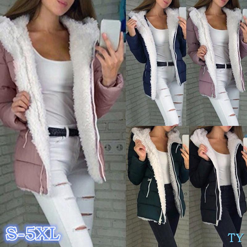 Fashion Winter Thicken Coats Fashion Women Long Sleeve Warm Jacket Outerwear Zipper Coat