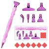 Purple 5D DIY Diamond Pen Set Resin Diamond Painting Tool Point Drill Pen with Thread Multifunctional 6 Metal Pen Heads and Clay