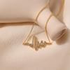 Electrocardiogram Design Necklace 18k Gold Plated Irregular Wave Zircon Clavicle Chain