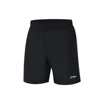Li Ning Training Series Logo Mid Waist Straight Casual Shorts Men Shorts Black AKSS561-1