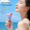 Portable USB Handheld Fan with Strong Wind, Climbing Hook, and Atmosphere Light