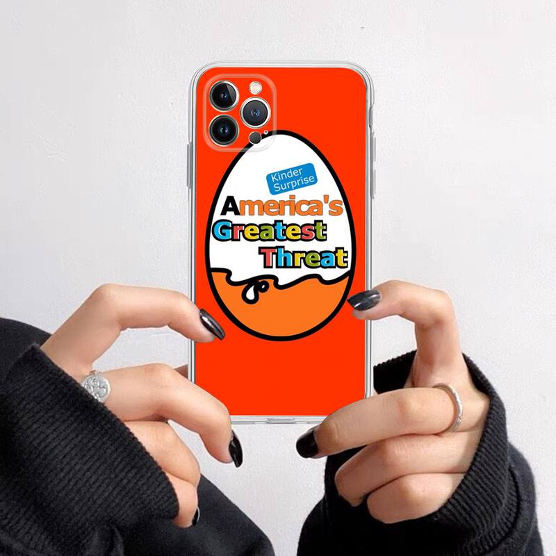 New Trolly egg KINDER JOY Surprise Phone Case For iPhone 14 13 12 11 Pro Max XS X XR SE 2020 6 7 8 Plus Mini Transparent Shell