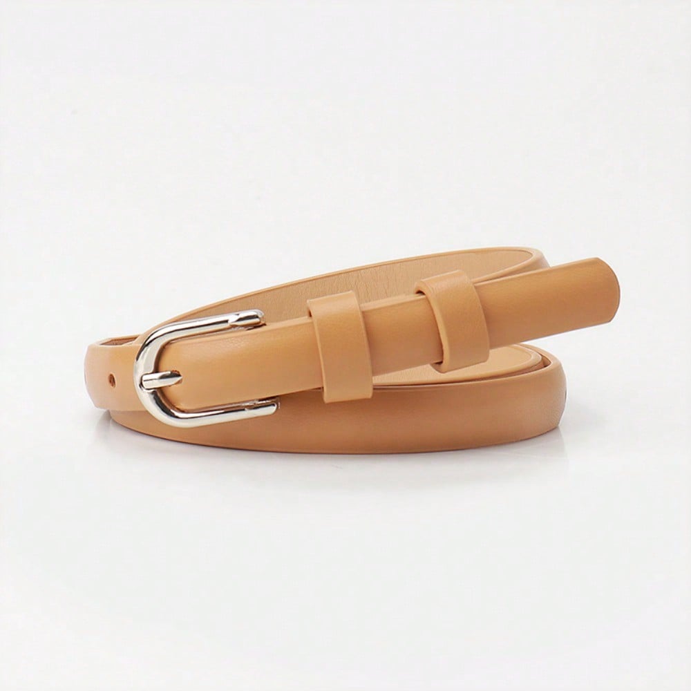 Women's Waist Belt Versatile Decorative Thin Belt Jeans Strap Fashionable High-End Simple Alloy Pin Buckle Belt