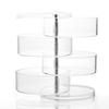 Dustproof Acrylic Earrings Jewelry Storage Box Display Stand Round Rotating Rack Holder ((Not Including Jewelry))