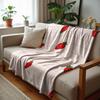 Strawberry Gingham Anime Cartoon Flannel Blanket Soft Warm Throw for Bedroom Sofa Car Kids Holiday Gift