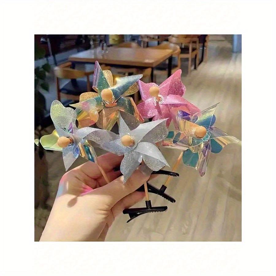Colorful Windmill Hair Clips - Fun and Cute Headwear Accessories, Perfect for Parties and Gift Styles Random (Random Colors)