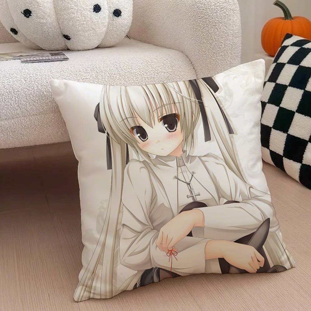 Мультяшная Квайи Y-Yosuga No Sora Аниме Наволочка Противопылевая Наволочка Наволочка на Подушку с Невидимой Молнией Шелковистая Коротковорсовая Наволочка на Подушку Дивана 12x12Inch