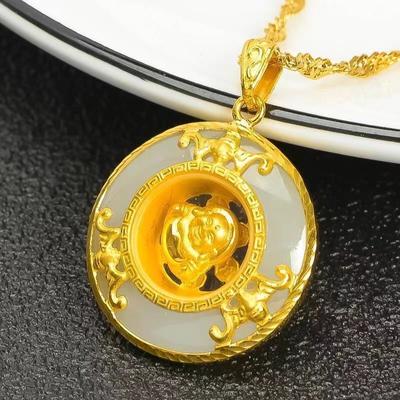 Gold Farbe Ruyi Buddha Schutz Sicherheit Halskette Anhänger Maitreya Buddha Sicherheit Schnalle Anhänger