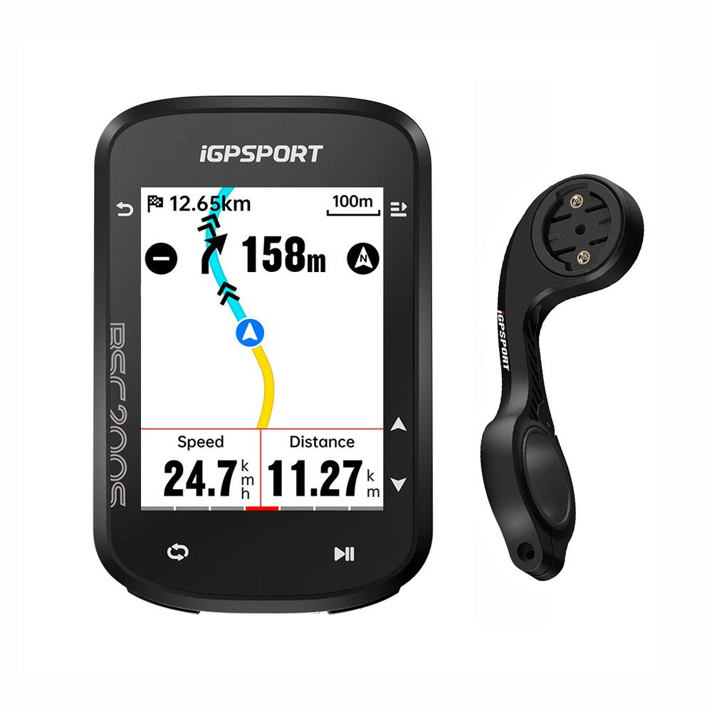 iGPSPORT BSC200S GPS Навигация по маршруту Велокомпьютер Цветной экран Беспроводной Велосипедный спидометр Велосипедный одометр Bluetooth Ant BSC200S with holder