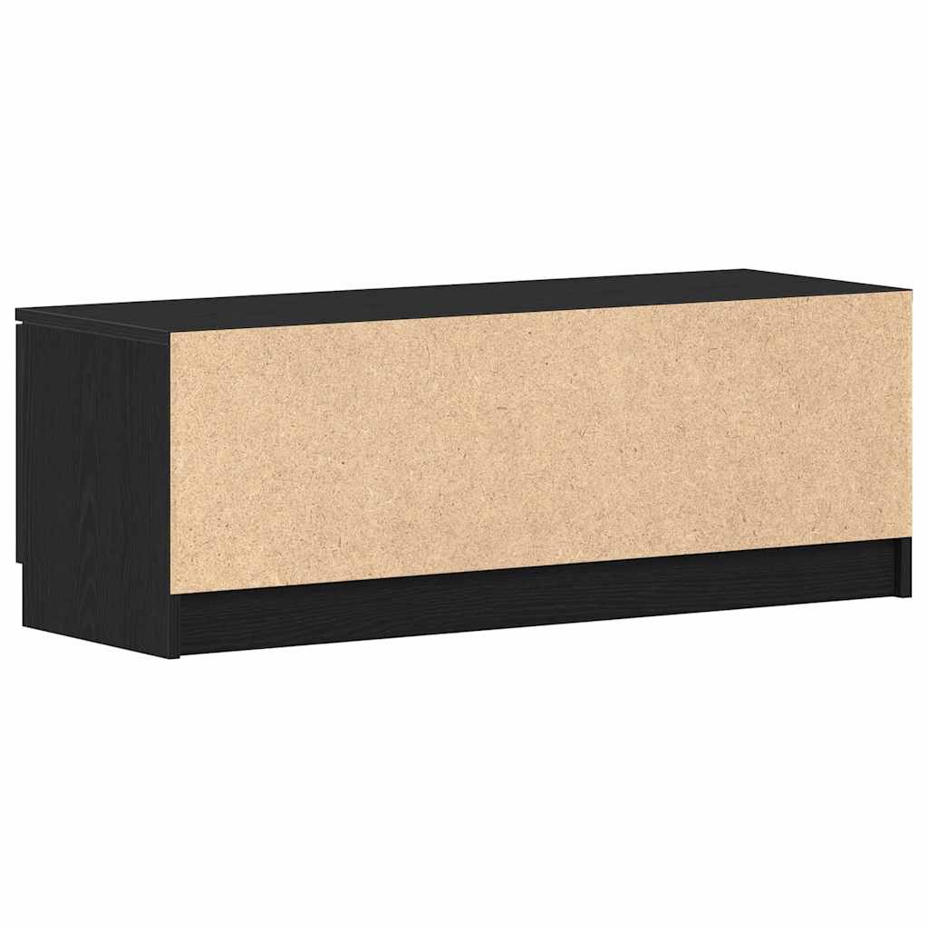 TV Cabinet in Black Oak Look 102 x 32 x 35.5 cm