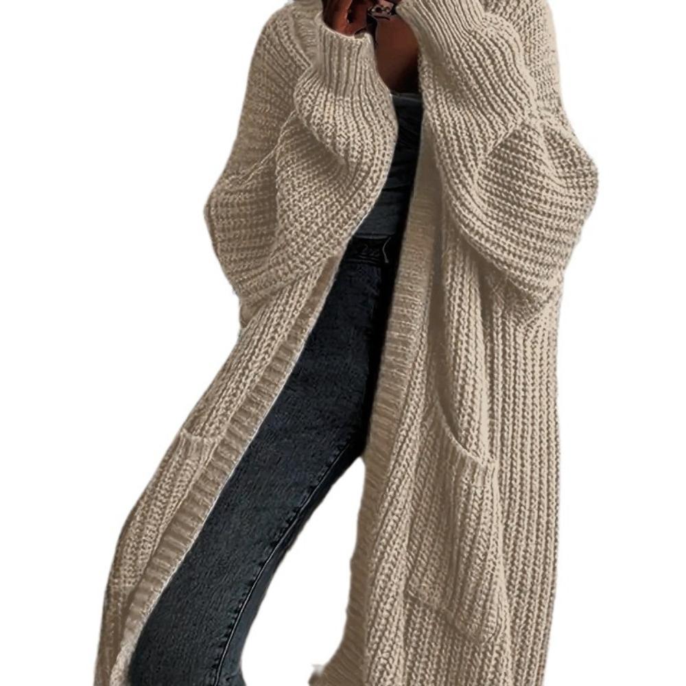 2026 New Autumn and Winter Lazy Wind Long Sweater Jacket Women's Loose Versatile Bottom Long Sleeve Knitted Cardigan
