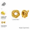 Geometric Irregular Twist Texture Earrings for Women, Gold Color Chunky Stud Earrings, Vintage Jewelry Gift
