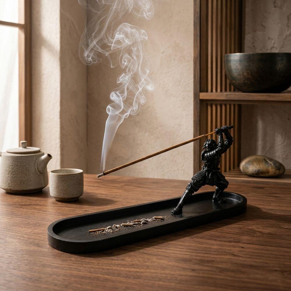 3D Printed Samurai Warrior Incense Holder Zen Style Incense Stick Holder Desktop Decor