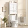 Toilet Storage Unit, Bathroom Cabinet, 2 Doors, Drawer, Adjustable Shelf, White
