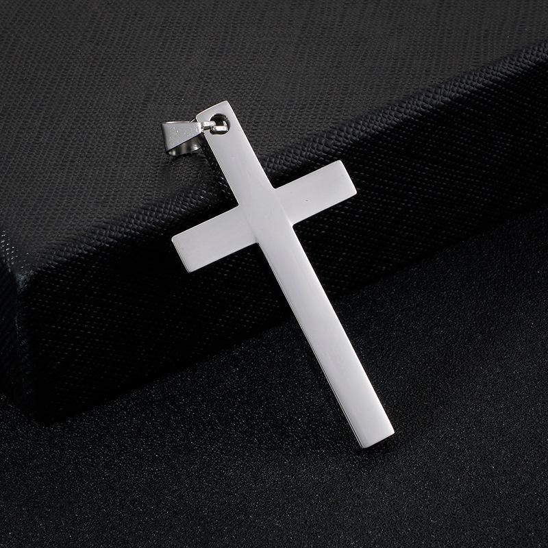 Titanium Steel Simple Cross Necklace Pendant, Stainless Steel Jewelry