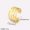 Nidin New Fashion Romantic Heart Shape Multilayer Open Rings Adjustable For Female Male Anniversary Party Finger Jewelry Gifts
