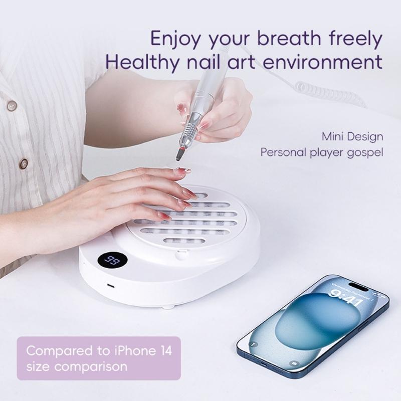 Rechargeable Nail Drill Dust Collector Strong Suction Force Quiet Technology For Nail Artists And DIY Enthusiasts