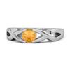 Citrine Twisted Infinity Band Design Ring- 925 Sterling Silver
