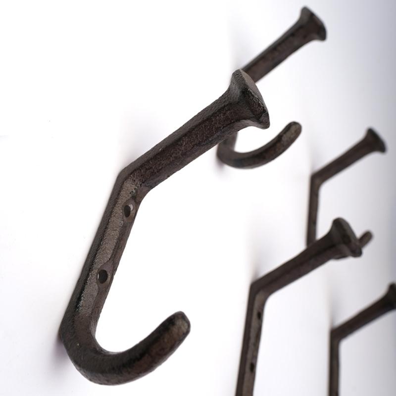 Decorative Iron Door Hook Antique Nail Design Wall Mounted Organizers Durable Entryway Storage Solution For Coat Bags Keys