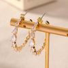 European & American Luxury Zircon Water Drop Hoop Earrings