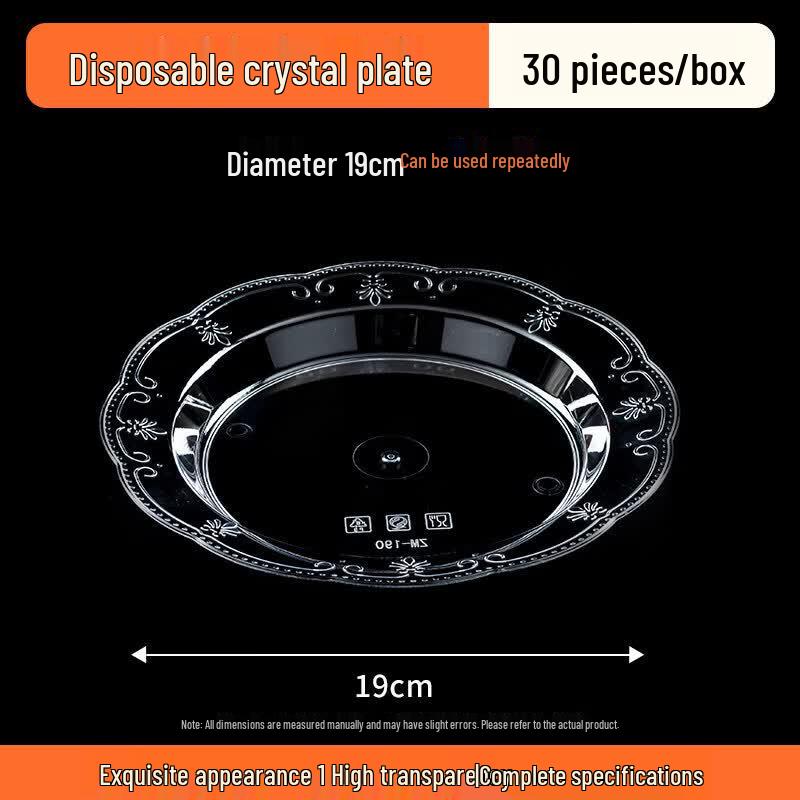 Qiwei Disposable Rigid Clear Round Snack Plates