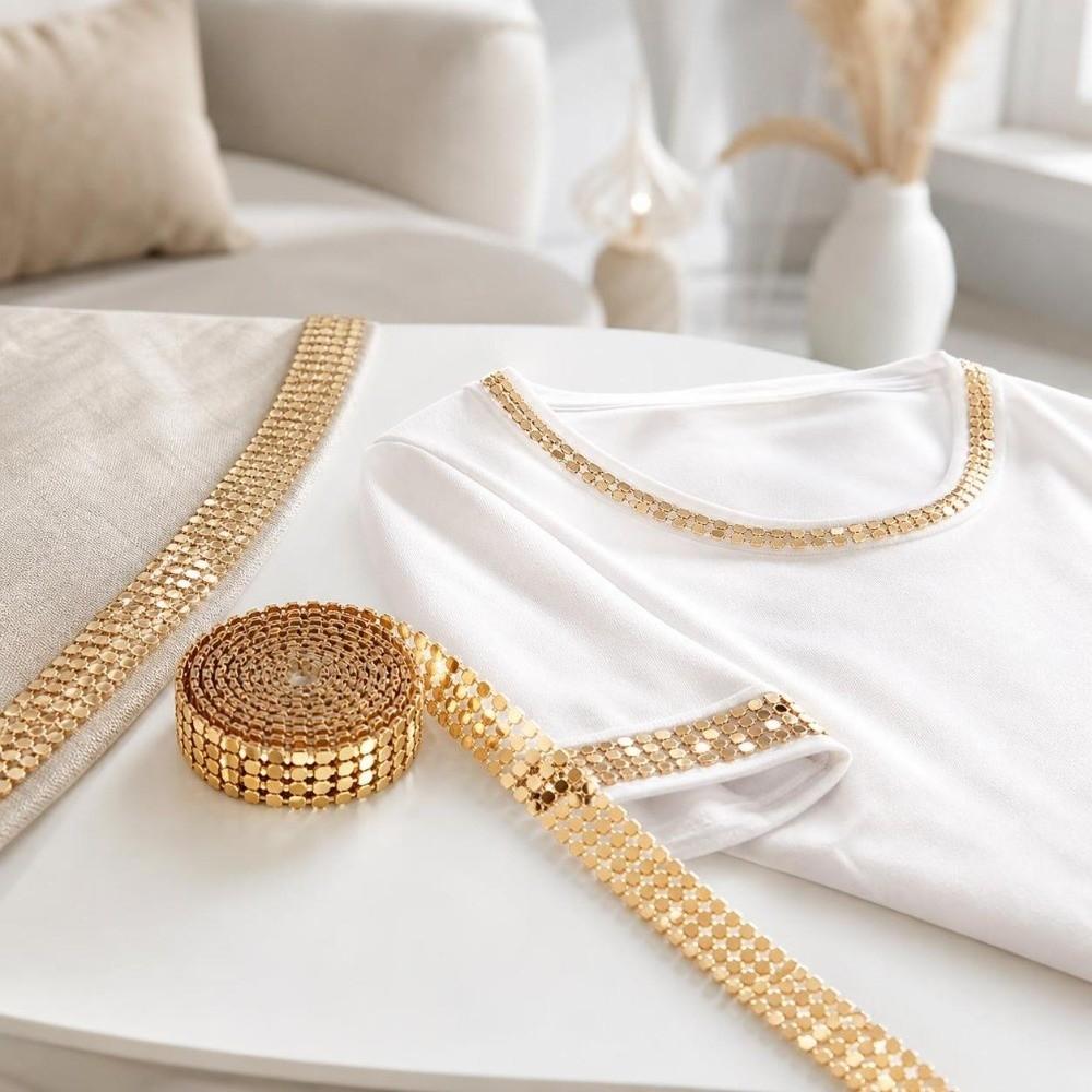 3pcs 1.5m Length Sewing Trim Aluminum Mesh Strass Ribbon Elegant Rhinestone Ribbon  DIY Craft