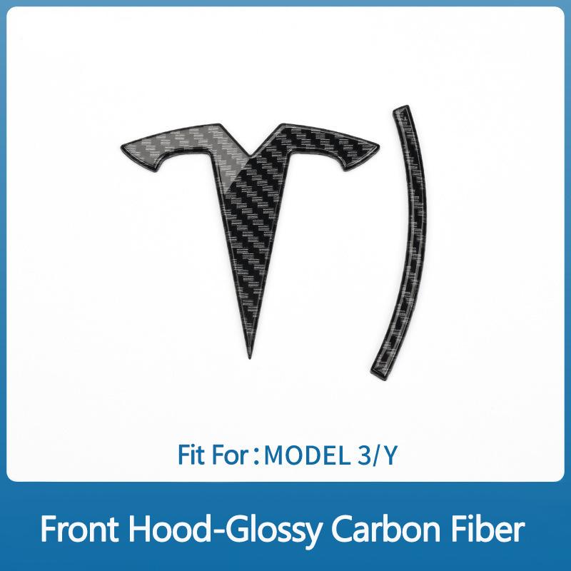 ZFX1 Metal Alloy Car Front Hood Emblem Rear Trunk 3D Sticker for Tesla Model 3 ModelY Replacement Badge Decoration Accessories