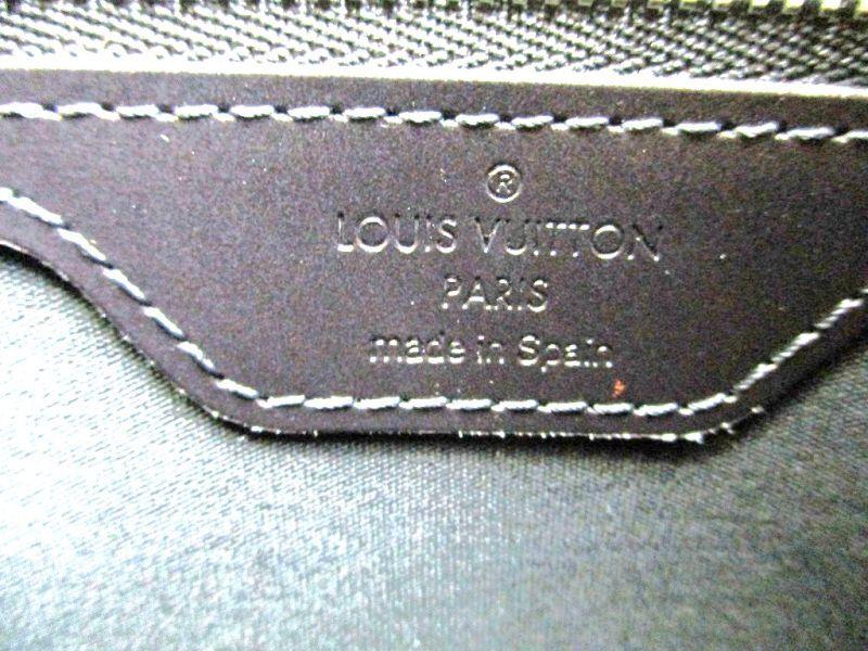 Äkta LOUIS VUITTON Monogram Svart Läder Toteväska Handväska Stockton #9369 Säljaren renoverad