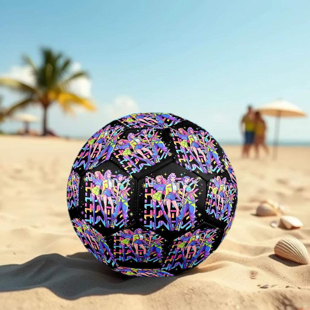 K Print Size 5 Soccer Ball, Standard Match Football for Sports Game and Team Practice, Ideal Gift for Soccer Fans