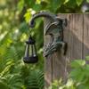 Solar Powered Dragon Wall Lantern Resin Sculpture Outdoor Garden Decorative Lighting Fixture for Patio Porch Yard Home Office