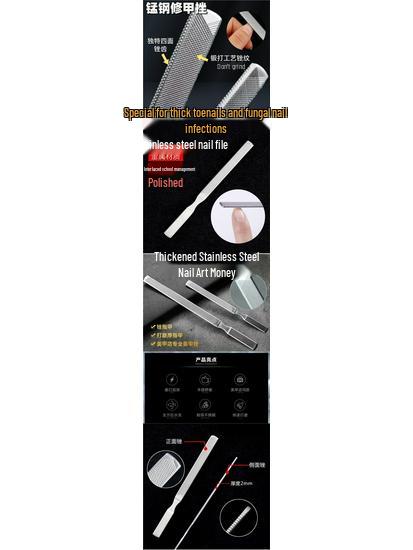 Gray Stainless Steel Nail Care Kit with Polishing and Double-Sided Nail File