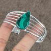Malachite Gemstone Handmade 925 Sterling Silver Cuff Bangle Adjustable KKG-173