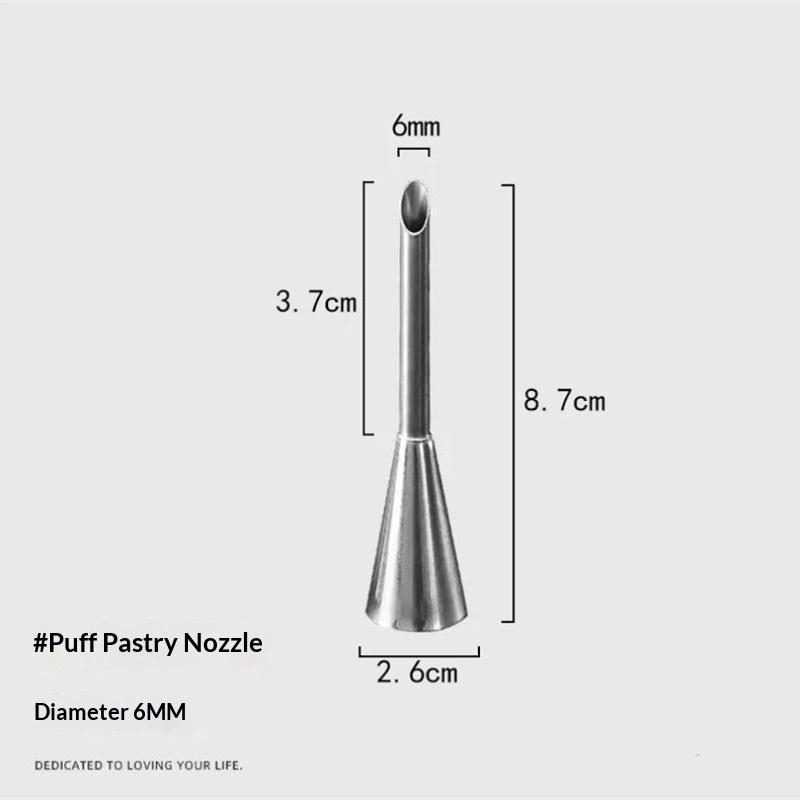 4Pcs Puff Pastry Piping Nozzle Set Food Grade Stainless Steel Decorating Tips for Cake Cupcake Home Baking