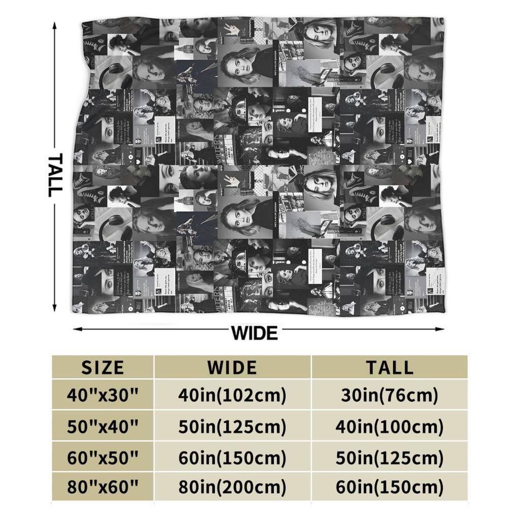 Adele Alternative Poster Blanket  Warm Novelty Plush Throw Blanket For Couch Chair Travel Office Flannel Bedspread Bed Cover