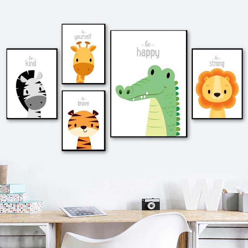 Canvas Posters And Prints Wall Pictures Baby Children'S Room Decoration Animal Prints Inspirational Posters Home Decor Posters No Frame