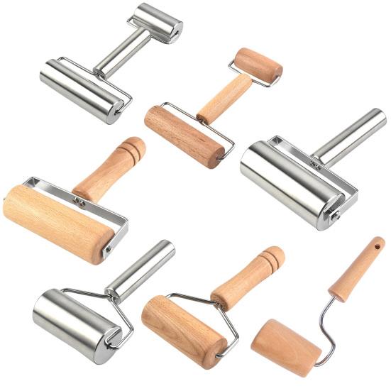 Rolling Pin To Non-Stick Comfortable Grip Dual Head Stainless Steel Frame Pastry Roller