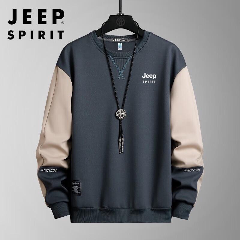 JEEP SPIRIT Men's Round Neck Casual Sweatshirt