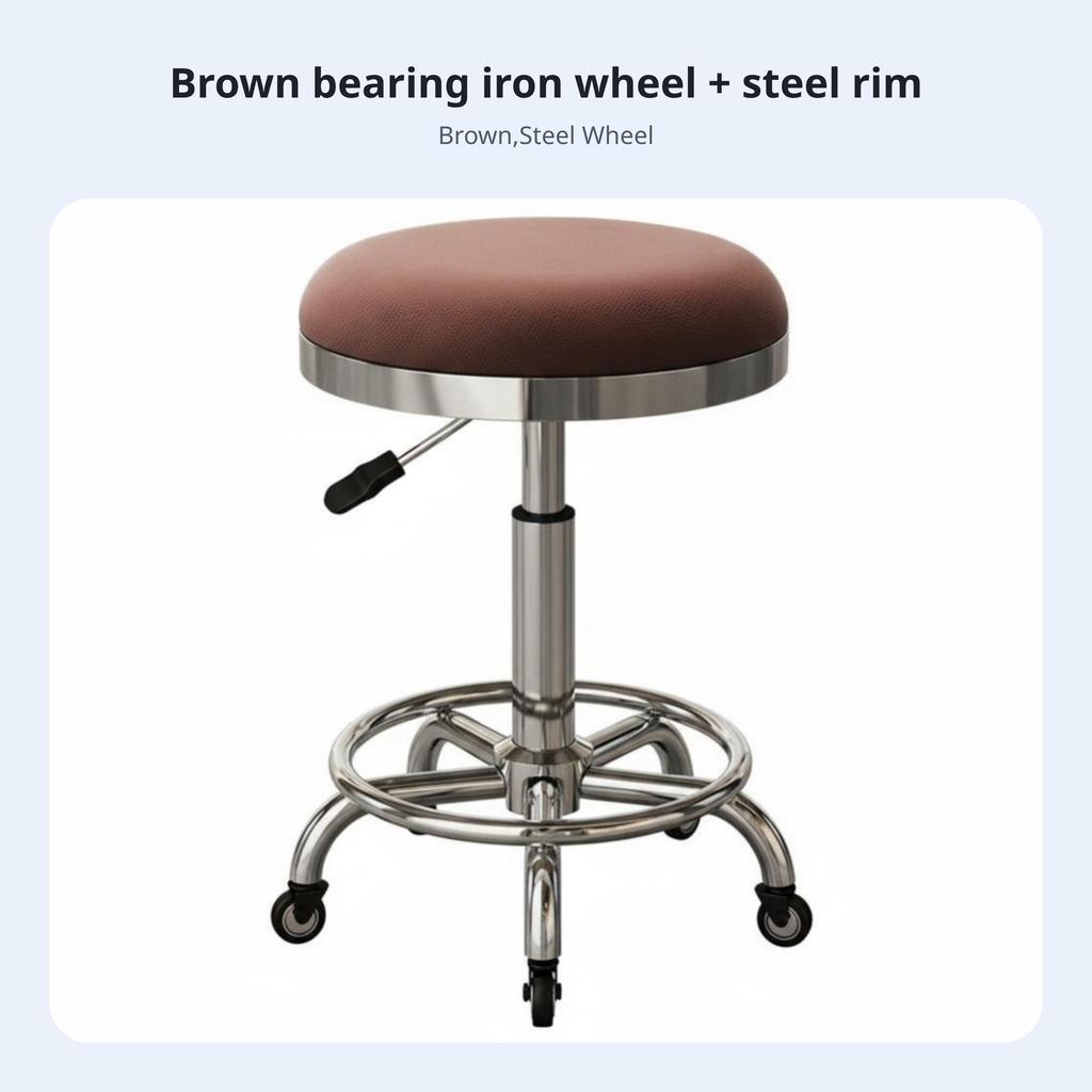 Height-Adjustable Rotate Stool Effortless Rolling Casters Commercial Seating Padded Seat Easy To Assemble For Spa Clinic