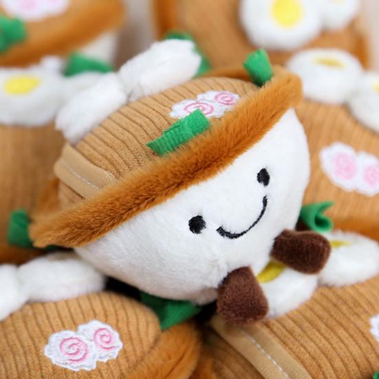 Plush Cartoon Ramen Bowl Toy with Ball Chain Stuffed Lamian Noodles Doll Keychain Pendant Bag Charm Backpack Hanging