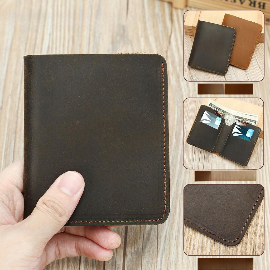 Retro Crazy Horse Pickup Bag, Small and Portable Coin Bag, Genuine Leather Wallet