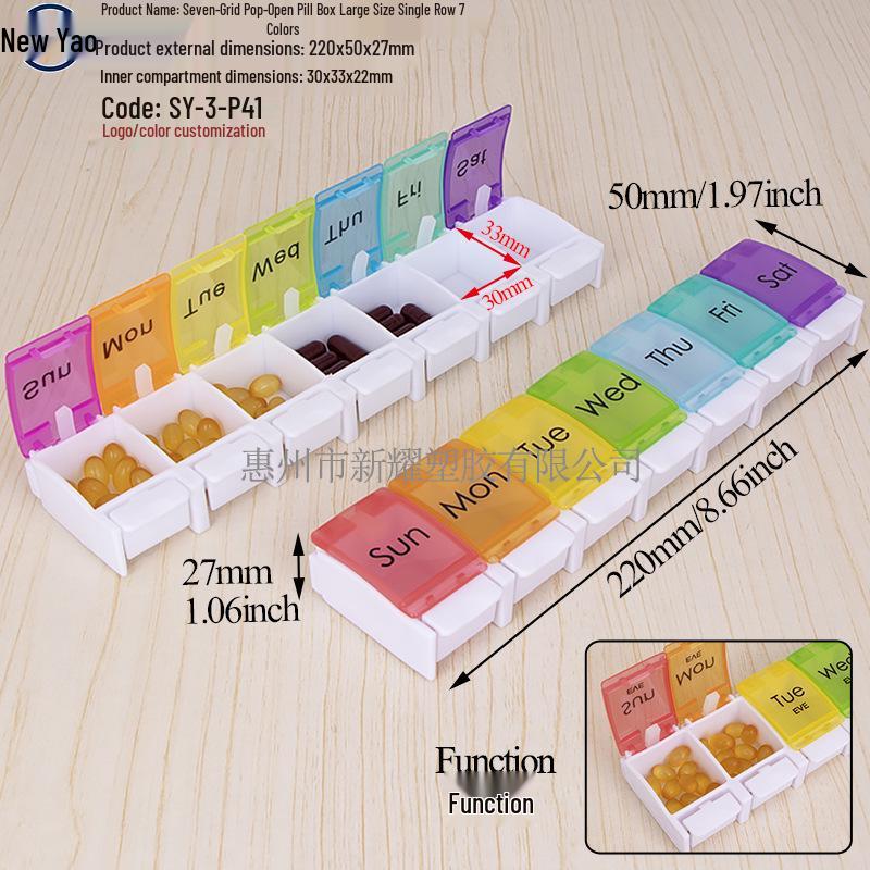 Seven-Day Pill Organizer: Morning, Noon, Night Portable Capsule Case with Large Capacity