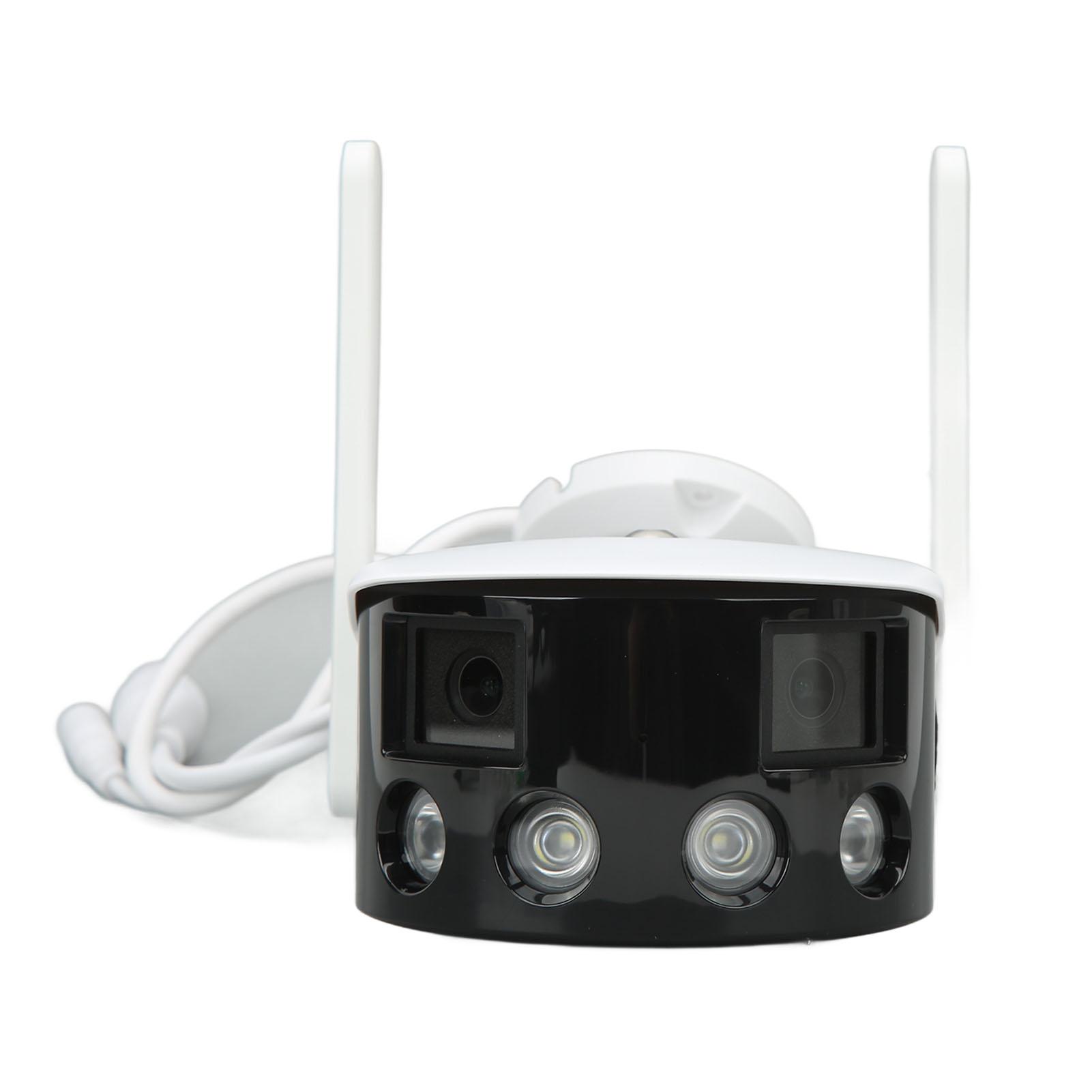 

Двооб єктивна камера HD 180 градусів Огляд 4MP WIFI IP65 Водонепроникна 2-стороння домофонна система відстеження руху Спостереження EU Plug