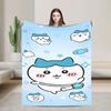 Warm Soft Blanket Airplane Travel Chiikawa Bedding Throws  Flannel Bedspread For Couch Bed Street Trend Sofa Bed Cover