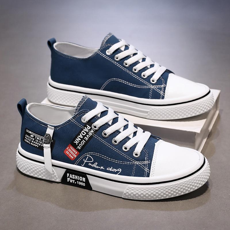 Large size canvas shoes men's 2025 new breathable fashion versatile board shoes men's low-top flat-bottom sports and leisure trendy shoes