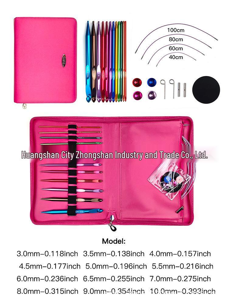 

Цветные алюминиевые крючки для вязания: Европейский набор для вышивки крестом и тунисского вязания (12 шт.)